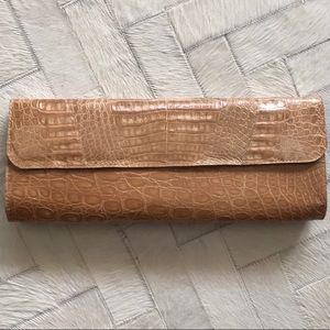 Genuine Crocodile Tan Clutch